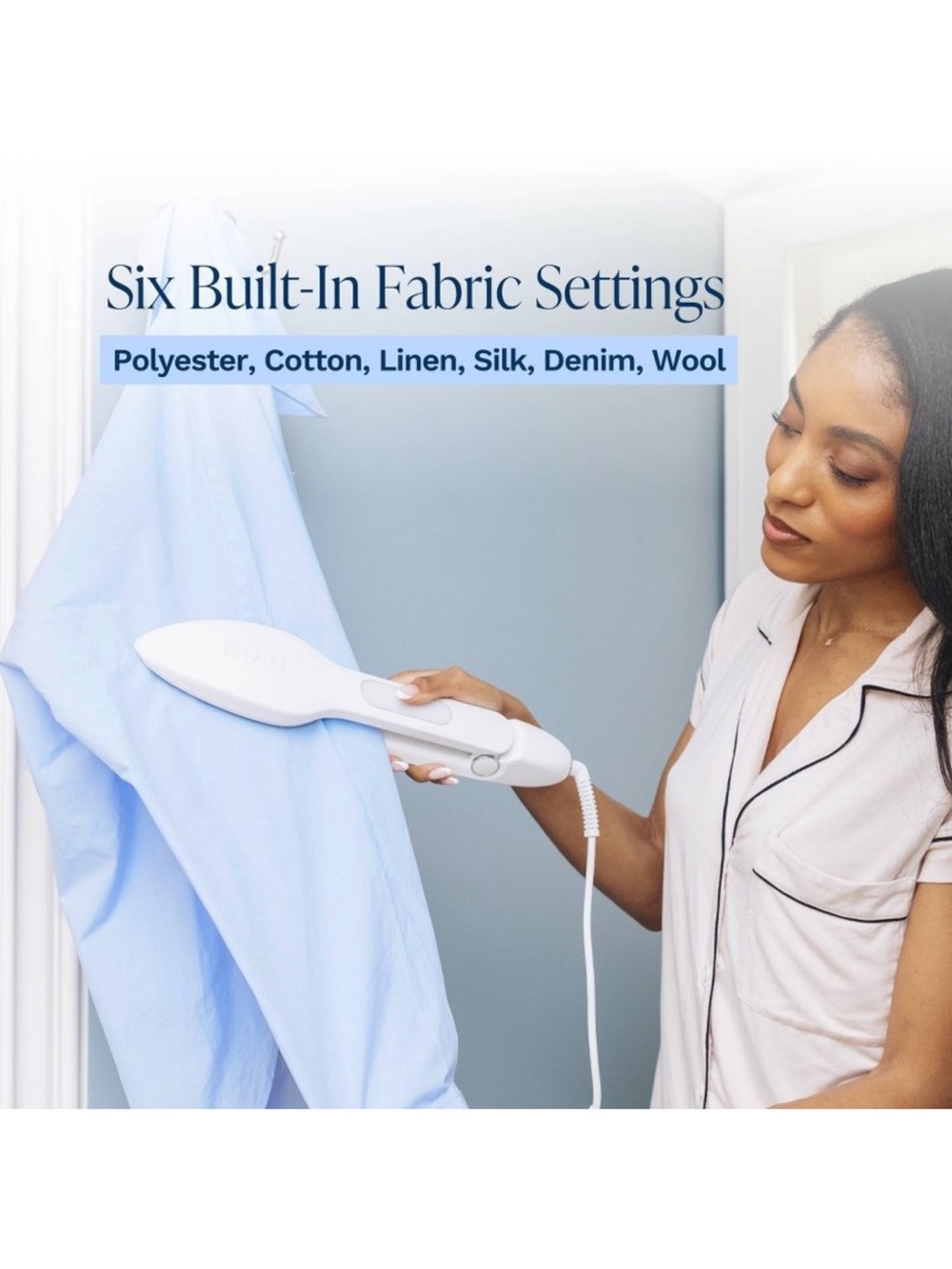 White NORI clothing Steam Iron